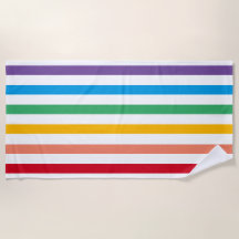 Serviette de plage rayée Rainbow