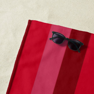 Serviette De Plage Rayures aux teintes de rouge