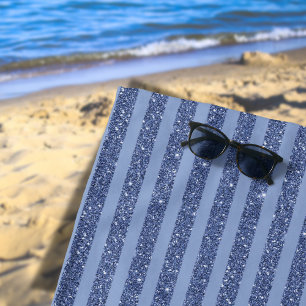 Serviette De Plage Rayures horizontales de style paillettes indigo fo