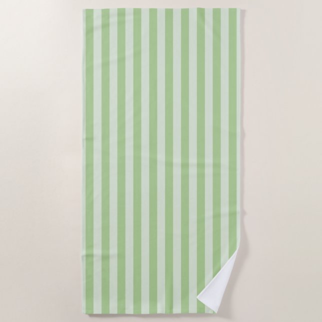 Serviette De Plage Rayures Vertes (Devant)