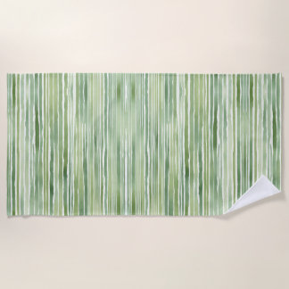 Serviette De Plage Rayures Vertes 
