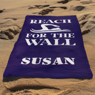 Serviette De Plage Reach for the Wall Swimmer Name