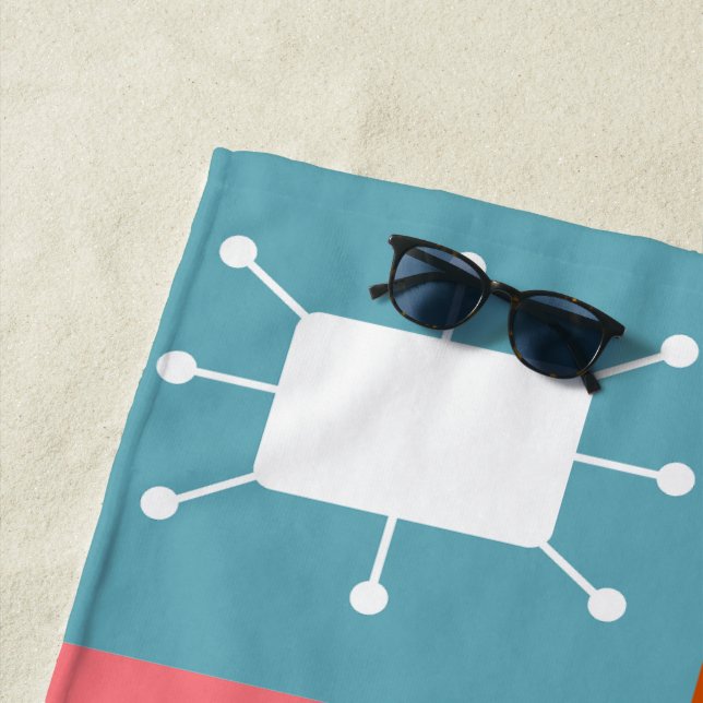 Serviette De Plage Rectangles atomiques (En situation)