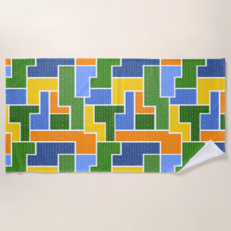 Serviette De Plage rectangles colorés