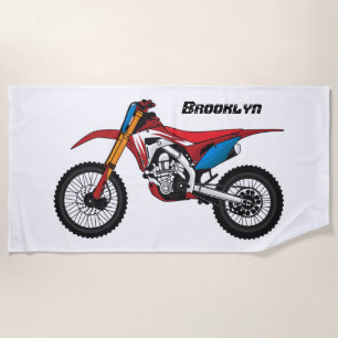 Serviette De Plage Red dirt bike motorcycle