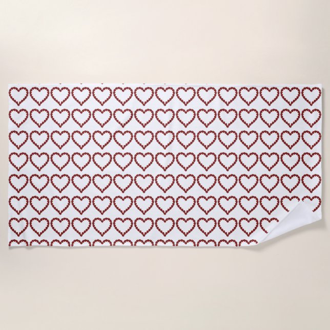 Serviette De Plage Red Gemstone Art, Ruby heart Gemstone Beach Towne (Devant)
