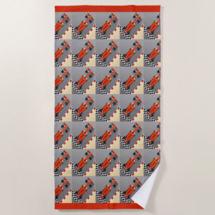 Serviette De Plage Red Race Car Racing Fan Sports 