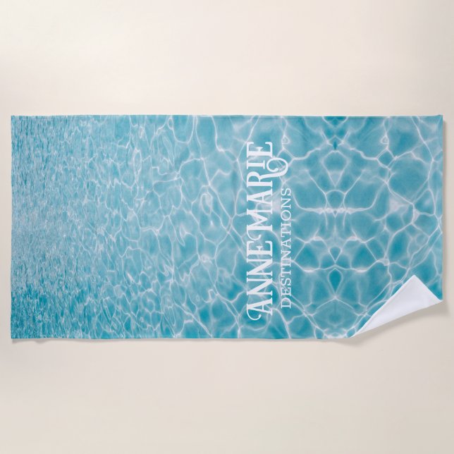 Serviette De Plage Réflexions personnalisées sur les piscines aquatiq (Devant)