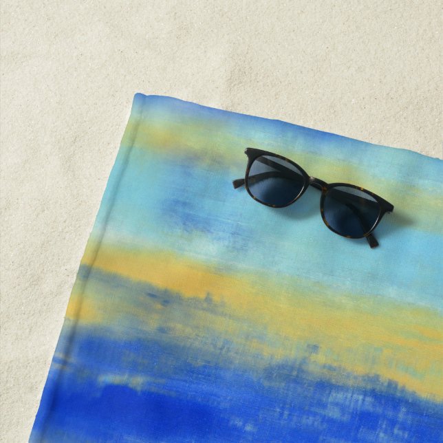 Serviette De Plage Relaxing Beach Aqua Turquiose Nautical  (En situation)