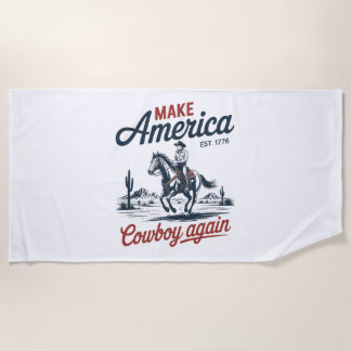 Serviette De Plage Rendre à l'Amérique le cow-boy cheval