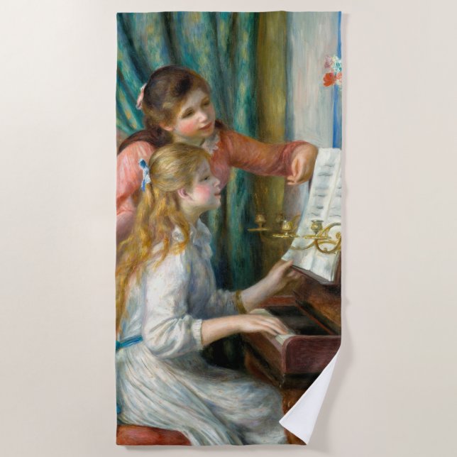 Serviette De Plage Renoir Girls at the Piano Impressionism Painting (Devant)
