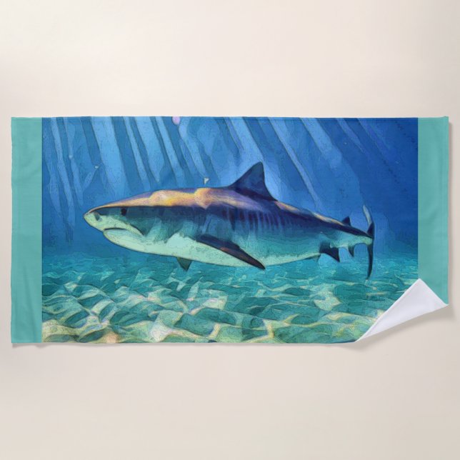 Serviette De Plage Requin tigre (Devant)