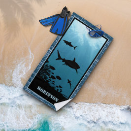 Serviette De Plage Requins Mer Bleue