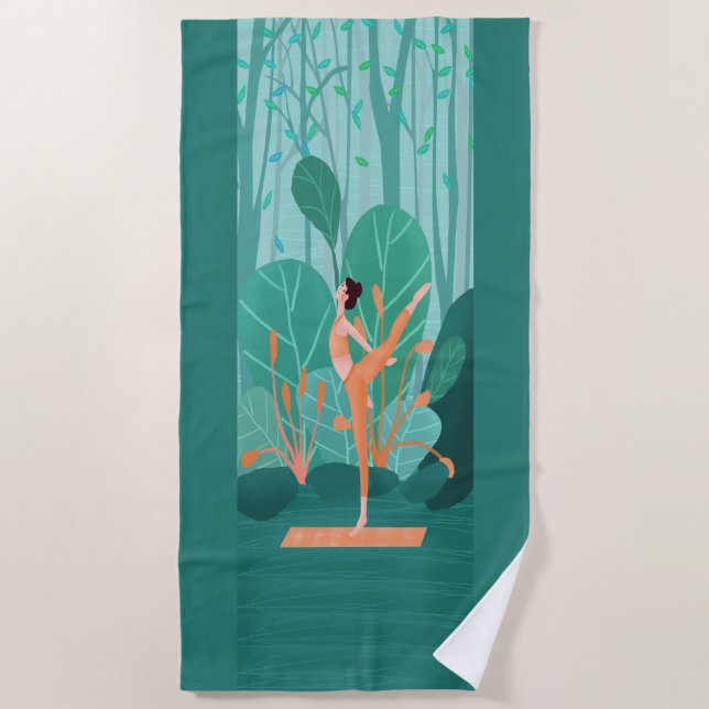 Serviette De Plage Respirer Yoga Super Yoga Girl (Devant)