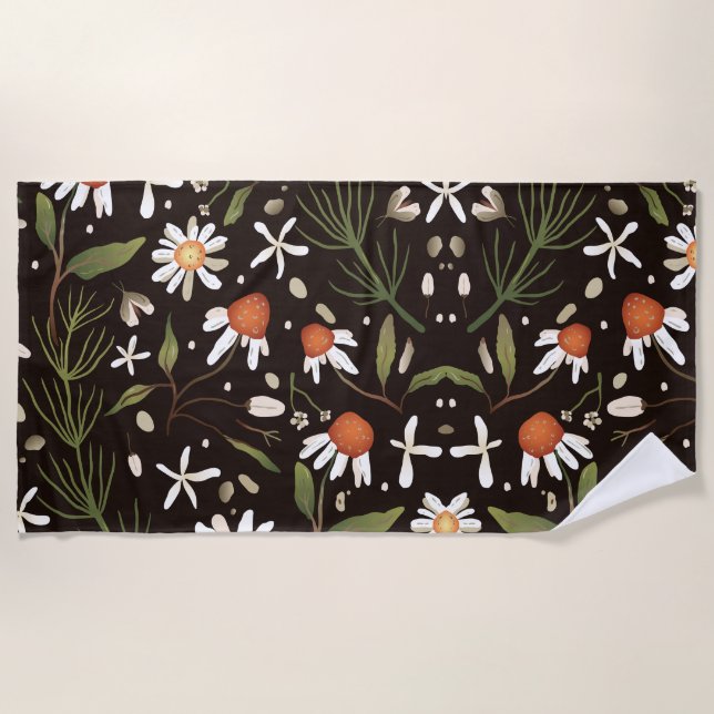 Serviette De Plage Ressort Motif de surface Florale (Devant)