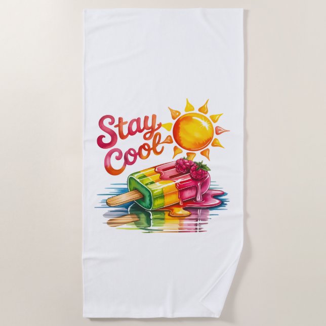 Serviette De Plage Restez Cool  (Devant)