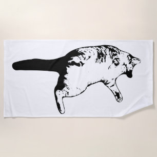 Serviette De Plage Retourner éclairé en style monochrome