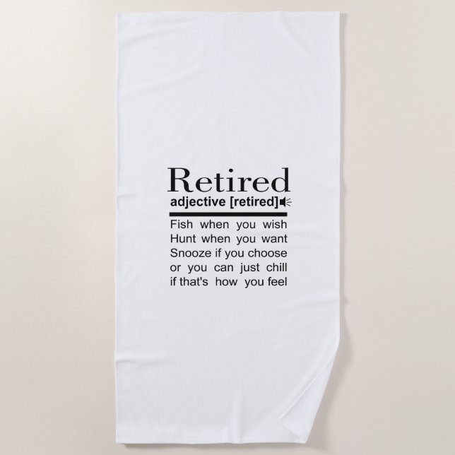 Serviette De Plage retraite amusante (Devant)
