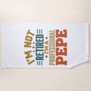 Serviette De Plage Retraite Professionnelle Pepe Vintage Typographie