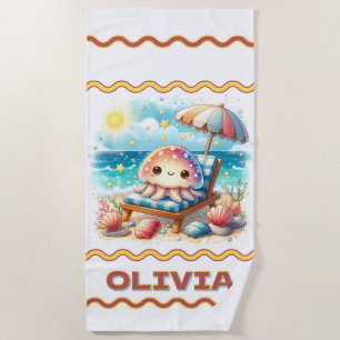 Serviette De Plage Retraite Relaxation de méduse personnalisée