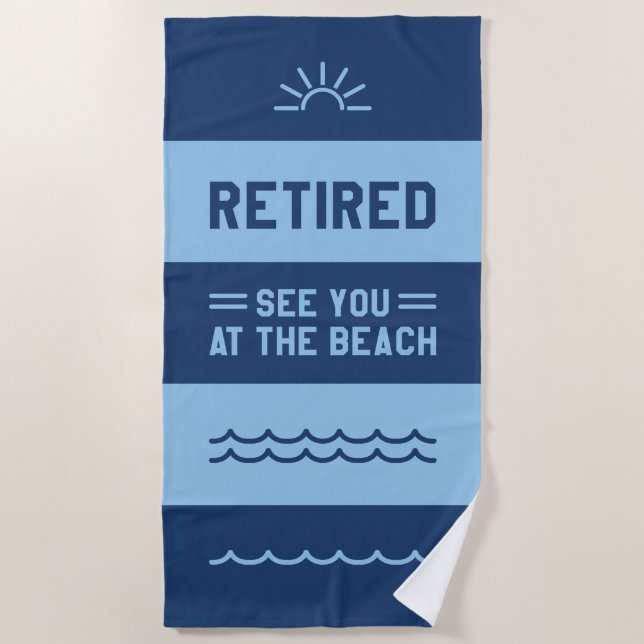 Serviette De Plage Retraité Vous Voir À La Plage (Devant)