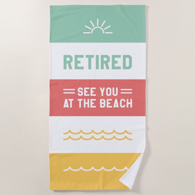 Serviette De Plage Retraité Vous Voir À La Plage (Devant)