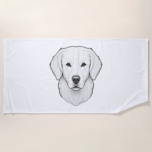 Serviette De Plage Rétrieur d'or minimaliste