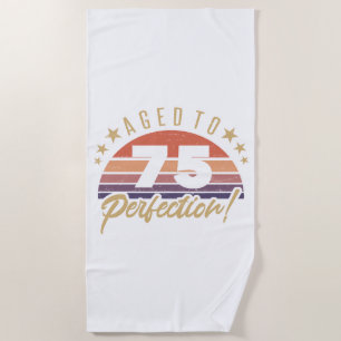 Serviette De Plage Retro 75e Humour d'anniversaire