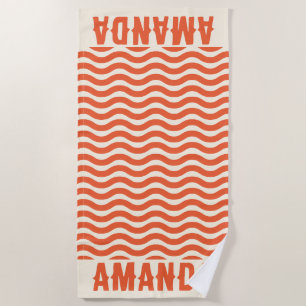 Serviette De Plage Retro Concordance personnalisée vacances d'été