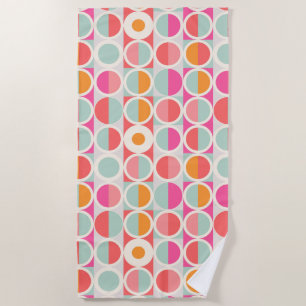 Serviette De Plage Rétro motif de cercle de roses indien