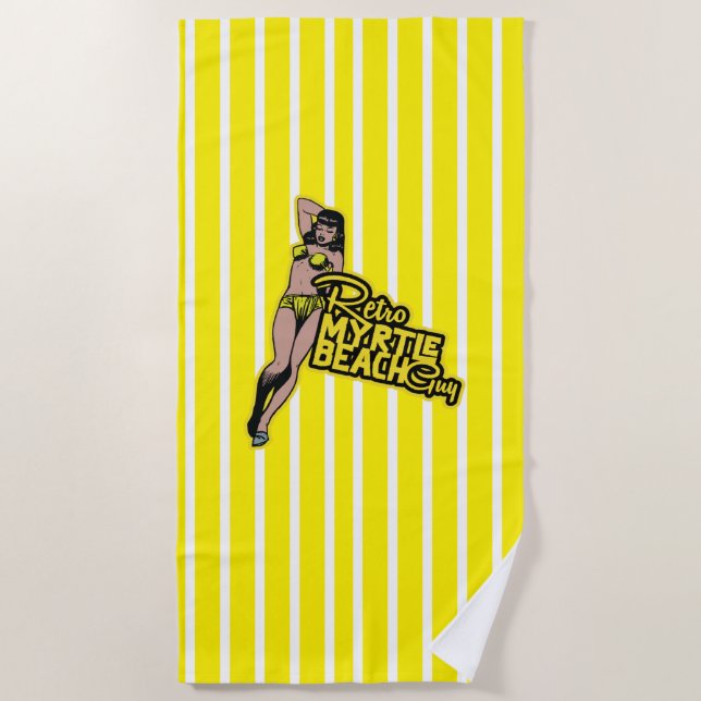 Serviette De Plage retro myrtbeach (Devant)