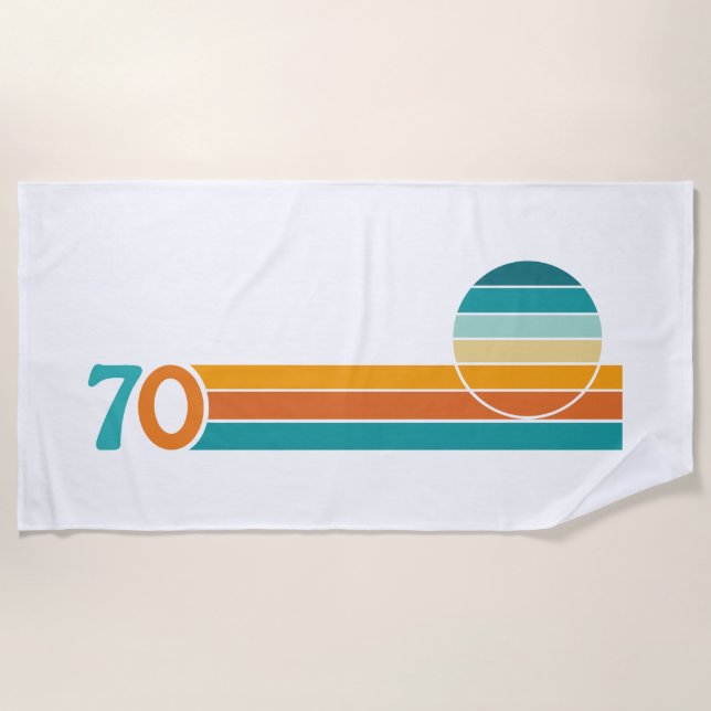 Serviette De Plage Retro Sunset 70 (Devant)