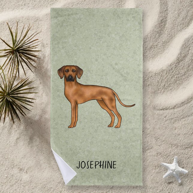 Serviette De Plage Rhodesian Ridgeback mignon Chien Lion Brown Avec N (Créateur téléchargé)