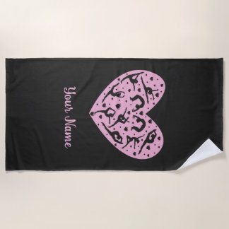 Serviette De Plage Rhythmic Gymnastics Heart Silhouette Beach Towel
