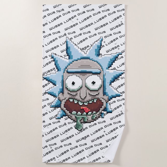 Serviette De Plage RICK ET MORTY™ | Pixelverse Tête de roulage (Devant)