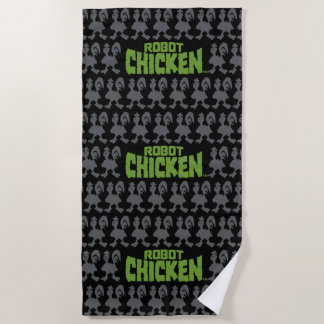 Serviette De Plage Robot Chicken Silhouette Pattern