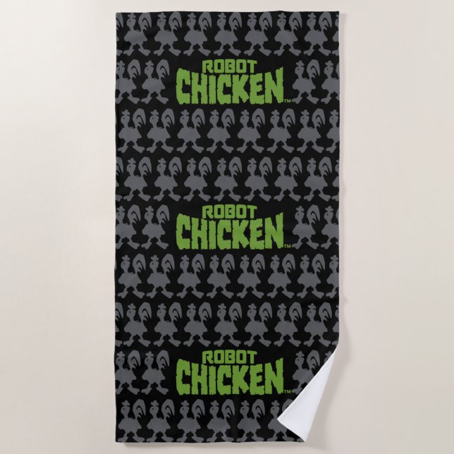 Serviette De Plage Robot Chicken Silhouette Pattern (Devant)