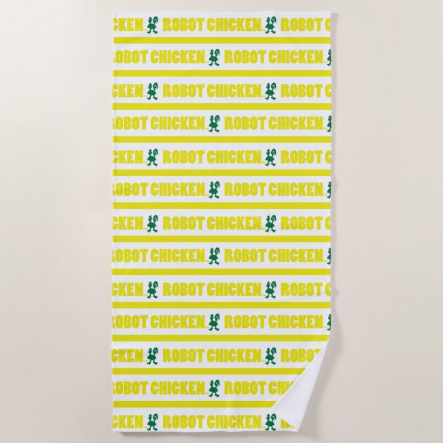 Serviette De Plage Robot Chicken Stripe Pattern (Devant)