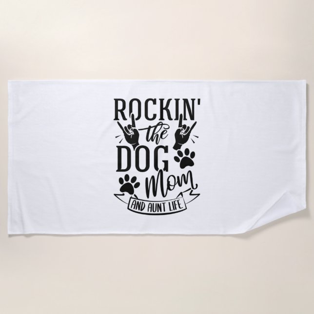 Serviette De Plage Rockin Chien Maman Et Tante Life (Devant)