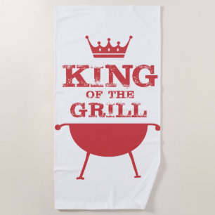 Serviette De Plage Roi Du Grill, Rouge