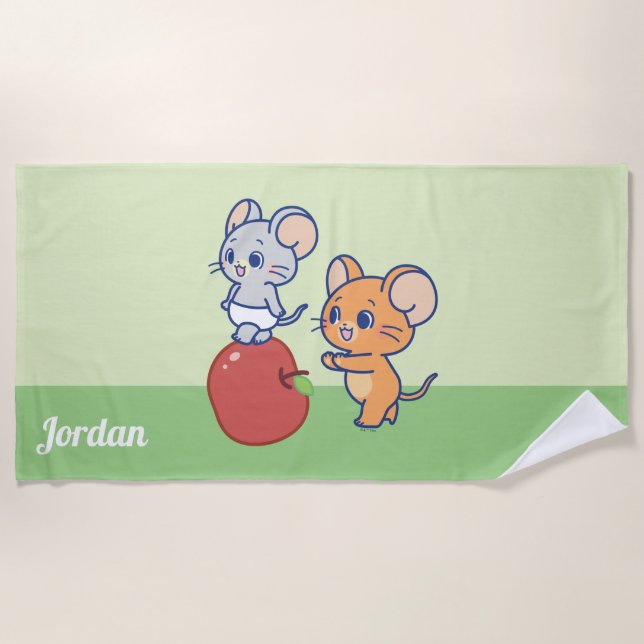 Serviette De Plage Rollage Anime Tuffy et Jerry Apple (Devant)