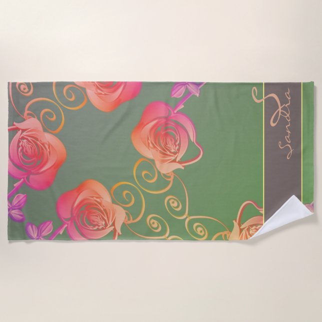 Serviette De Plage Romantic Rose (Devant)