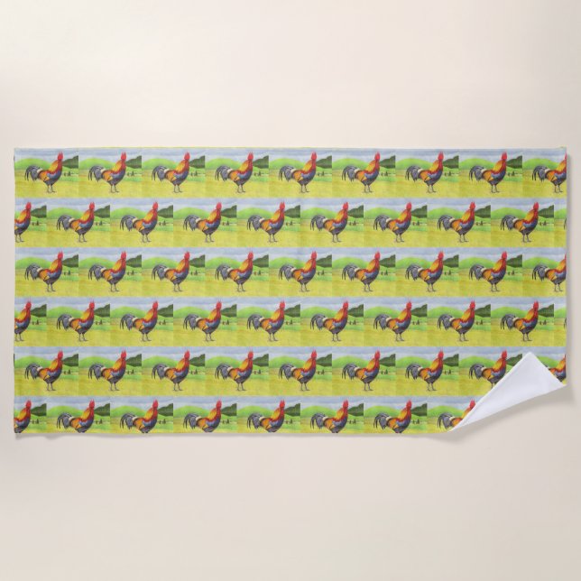 Serviette De Plage Rooster (Devant)