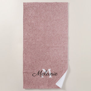 Serviette De Plage Rose Gold Parties scintillant Girly Sparkle Pink N