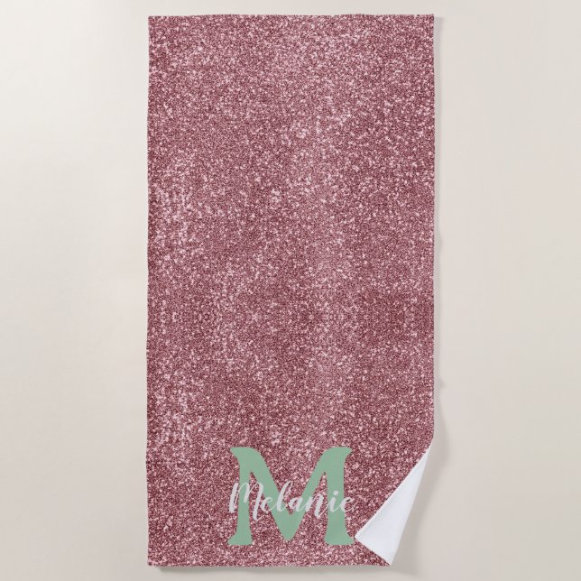 Serviette De Plage Rose Luxe (Devant)