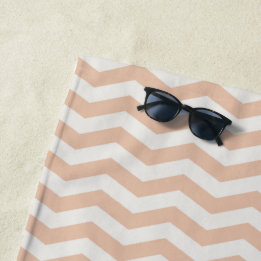 Serviette De Plage Rose pastel zig zag géométrique à rayures