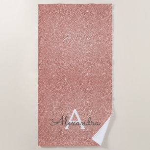 Serviette De Plage Rose Rose Gold Parties scintillant & Étincelle Mon