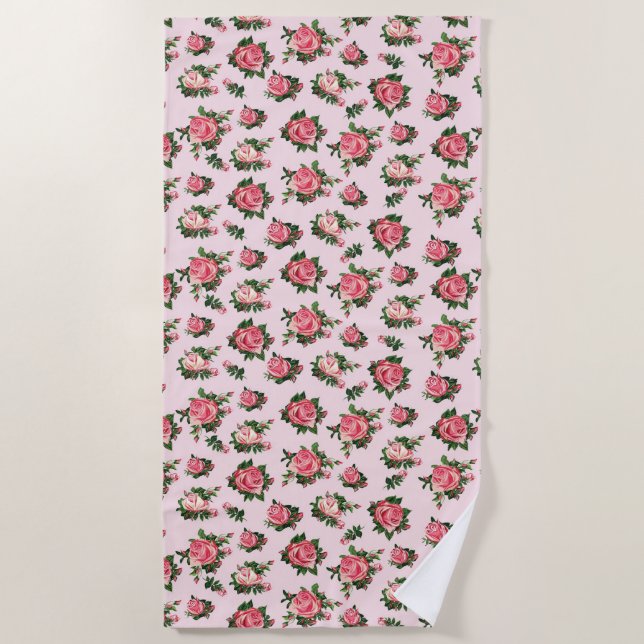 Serviette de plage Rose Rose Rose Rose Garden (Devant)