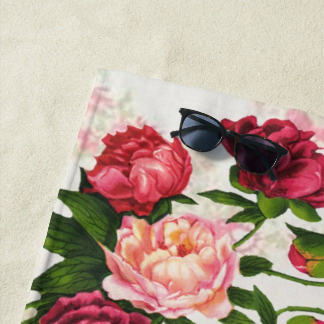 Serviette De Plage Roses roses (En situation)
