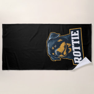 Serviette De Plage Rottie – Portrait de Rottweiler robuste